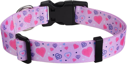 Dog Collar for Small Dogs, Soft Comfy Pet Collar for Small Medium Large Dogs, Geometry Pattern for Boy Girl Puppy Dogs(Love Cute,S)