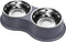 Dog Bowls Double Stainless Steel Water and Food Bowls with Non-Slip Resin Station for Medium Dogs