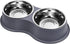 Dog Bowls Double Stainless Steel Water and Food Bowls with Non-Slip Resin Station for Medium Dogs