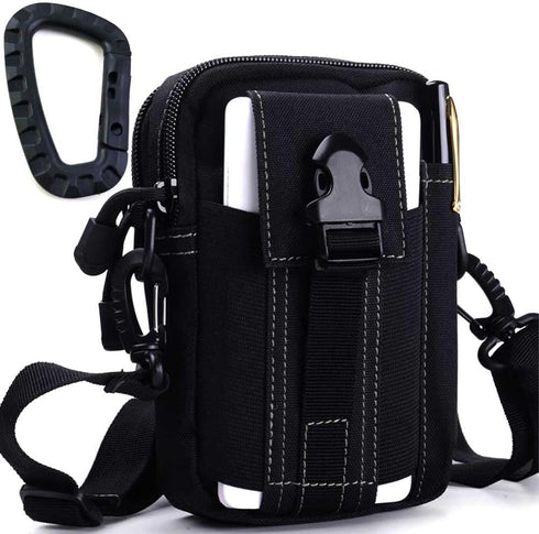 Small Tactical Molle Pouch, Military Waist Pouch EDC with Smartphone Holster for Outdoor Utility Gadget
