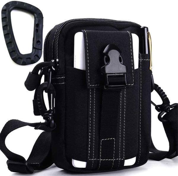 Small Tactical Molle Pouch, Military Waist Pouch EDC with Smartphone Holster for Outdoor Utility Gadget