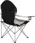 Kcelarec Portable Folding Camping Chair with Arm Rest Cup Holder and Carrying and Storage Bag (Medium-Grey&Black)