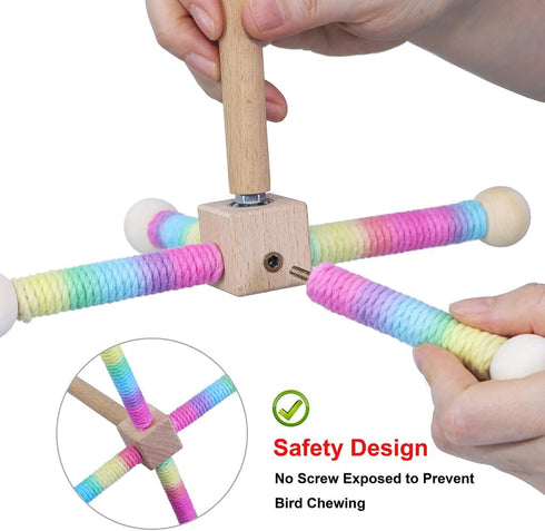 KINTOR Finches Bird Toy Perch,Parrot Interactive Spinning Toys,Bird Cage Accessories for Small and Medium