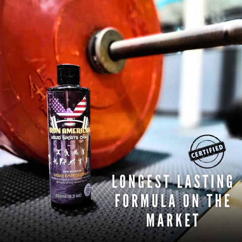 IRON AMERICAN Liquid Chalk - No-Mess Long-Lasting Grip Chalk for Weightlifting, Gymnastics, Rock Climbing, Fitness