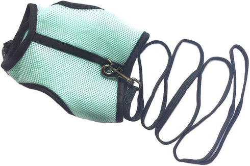 Hypeety Rabbit Kitten Harness Cat Leash for Small Animal Adjustable Soft Harness and Lead Set (M: Chest 7.09"-9.84",