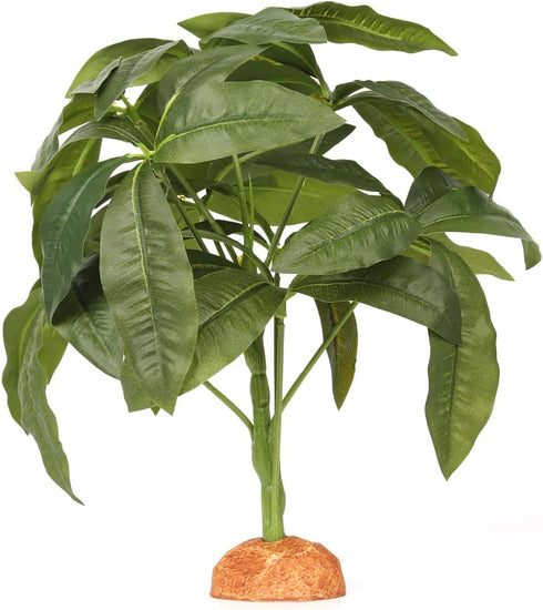 WOLEDOE Fake Green Money Tree Plant, Reptile Decor for Terrarium, Crested Gecko Tank