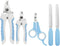 5 Pieces Dogs and Cats Grooming Nail Clippers Kit, Professional Trimmers with Protective Guard Lock (Blue)