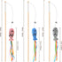 Fashion&cool Cat Wand Toy - 3pcs 16 Inch Natural Wooden Teaser with 5 Pcs Silvervine Sticks for Indoor Cats