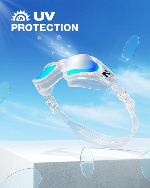 ZIONOR G1 Lite Swim Goggles with Cap, Comfortable Anti-Fog Swimming Goggles Set for Adult Men and Women