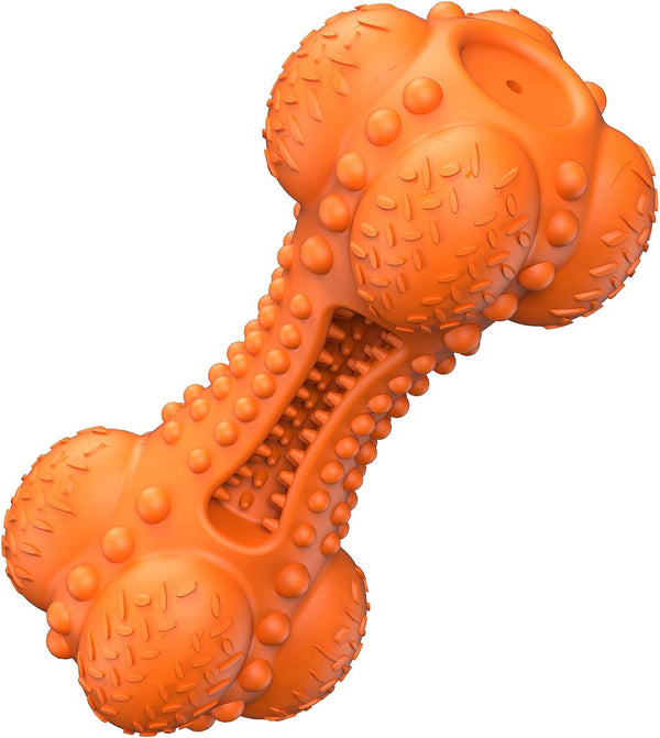 SCHITEC Tough Durable Natural Rubber Bone Chew Toy for Large Medium Breeds, Teeth Cleaning