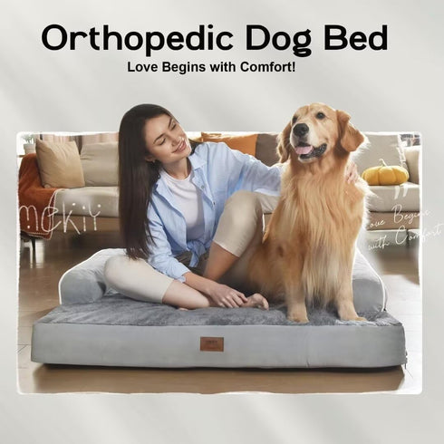Large Orthopedic Dog Bed, Washable Memory Foam Couch Sofa for Medium XL XLarge Big Dogs with Removable Cover