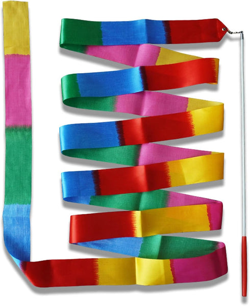 3 78.7 Inch Pcs Dance Ribbons Gymnastics Ribbon for Twirling Ribbon Dancer Wand for Kids Rhythmic Kids Outdoor Play