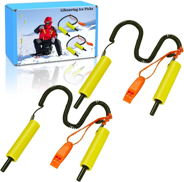 Retractable Ice Safety Pick for Ice Fishing, Ice Skating, Ice Safety Spikes, Ice Fishing Accessories