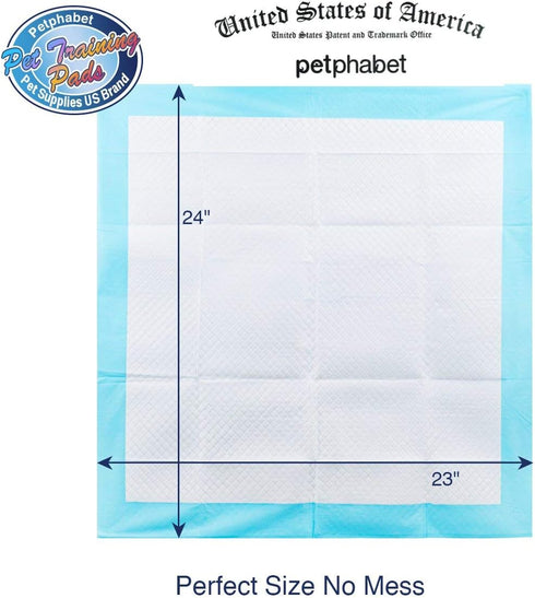 84 Count 23" 24" (84 Pack) Petphabet Puppy Dog Training Potty Pads - Box - x Large - Ultra-Absorbent Pet Pee Pads
