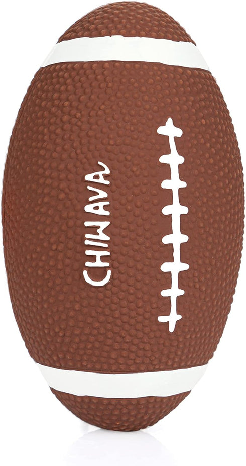 CHIWAVA 2 Pack 6" Squeaky Latex Dog Toy Balls, Football Rugbys Fetch Interactive Toy