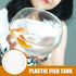 POPETPOP Plastic Fish Bowl Small Fish Tank: Transparent Small Aquarium Fish Bowls for Centerpieces Round Plastic Fish Bowl for Betta Fish Candy Party Favors, 7.07X7.07X6.29in