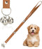 Luckyiren Brown Leather Hanging Door Bells for Dogs to Ring to Go