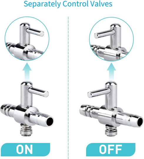 Pawfly 6 PCS 1-Way Aquarium Air Flow Control Lever Straight Valve Distributor for Fish Tank