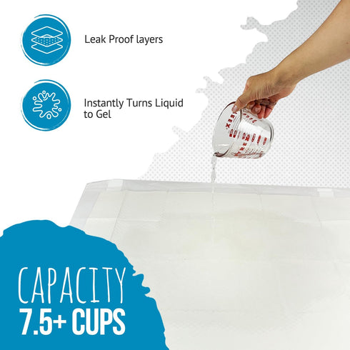Premium Puppy Pee Pads with Adhesive Sticky Tape - 24x24 Large Dog Training Wee Pads, 100-Count, White