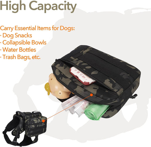 x JUMAHE Dog Backpack for Hiking & Camping, Detachable Dual-Sided Pack for Large Dogs 60-100lbs, Waterproof Fabric