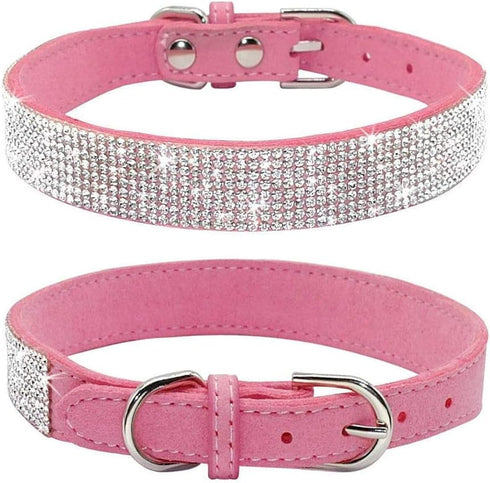 Microfiber Pet Dog Collar Leashes Set - Reflective Dog Collar, Double-Layer Soft Leather Leash for Small & Medium Dogs