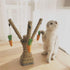Pet Climbing Tree Toy - Rattan Grass Scratcher Activity Center with Carrot for Cat, Rabbit, Hamster, Small Animals