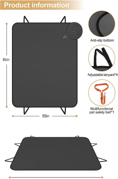 Dog Car Seat Cover for Back Seat - Waterproof and Scratchproof Back Seat Cover for Dogs Nonslip Car Seat Cover for Dogs