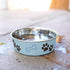 Loving Pets Bella Dog Bowls, Stainless Steel, Spill Proof Dog Food Bowl, Cat Bowl, Medium 20-25 lbs, Murano Blue