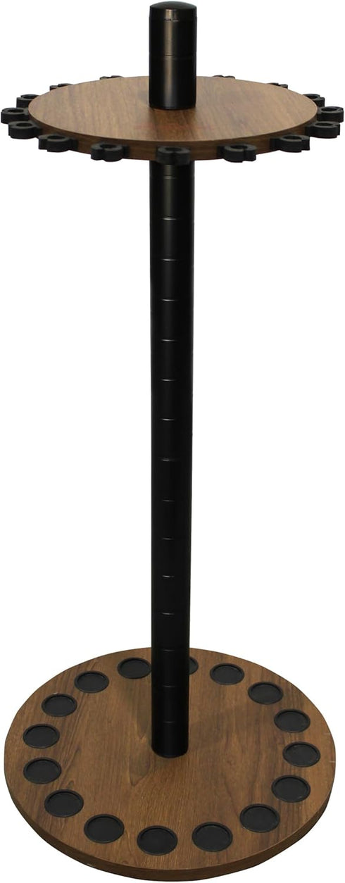 Rush Creek Creations 16 Round Fishing Rod Rack - Dark Walnut Fishing Pole Holder and Storage