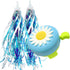 Kids Bike Bell and Streamers for Girls - 1 Pack Flower Bicycle Bell with 2 Pack Bike Streamers
