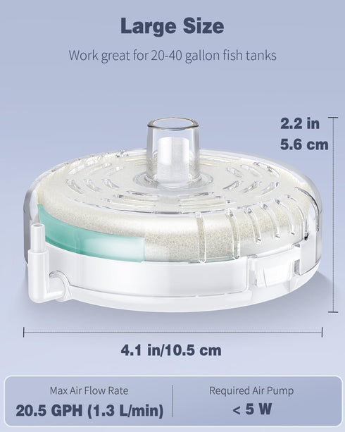 Pawfly Large Internal Fish Tank Sponge Filter, Detachable Submersible Filter with Foam and Filter Balls for 20-40