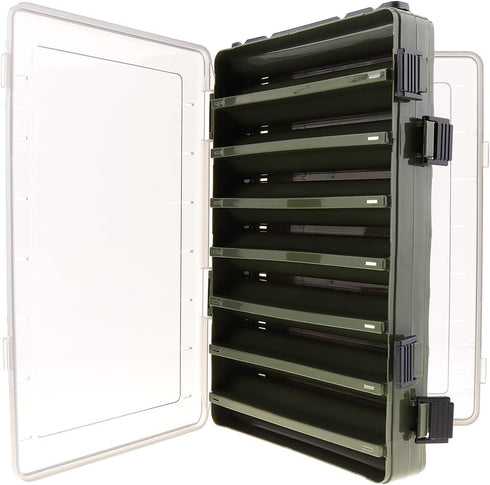 OriGlam Double Sided Fishing Tackle Box Organizer, 14 Compartments for Fishing Lures, Bait Storage, Jewelry Beads