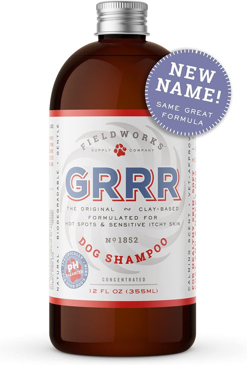Heel's New Name - GRRR. Natural Dog Shampoo with Lavender Essential Oils for Itchy Skin, Hot Spots, Pet Odor, 12 ounces