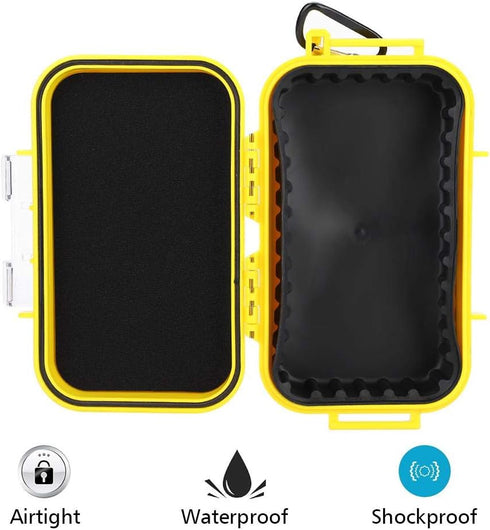 Plastic Waterproof Shockproof Box, Outdoor Airtight Survival Case, Floating Hard Shell Container, 4 Colors (Yellow)
