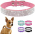 Small Dog Collar with Colorful Rhinestone Crystal Diamond Bling for Girl Puppy & Cat (L, Hot Pink)