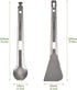 HUIOP Titanium Tongs, Multi-Purpose BBQ Serving Tongs with Spork and Serrated Spatula for Camping and Cooking