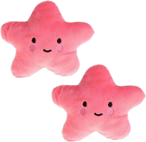 Galepromot 2Pcs Star Plush Pet Dog s Cute Squeaky for Interactive Dog Chew
