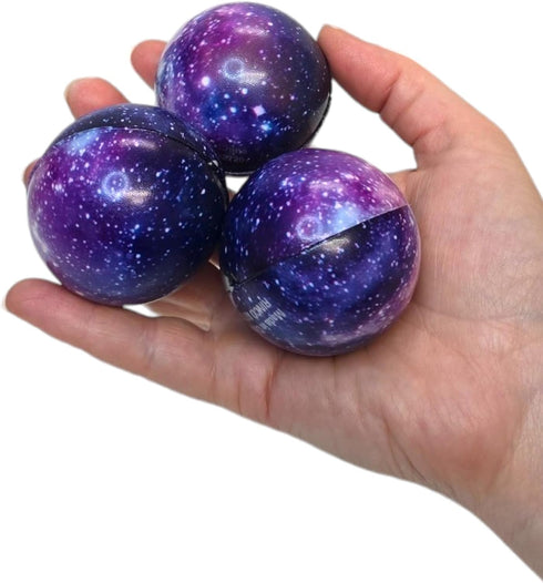2" (4 Pack) (4 Zugar Land Galaxy Foam Stress Relief Balls Squeeze Relaxable Stress Relief for Kids and Adults Calming