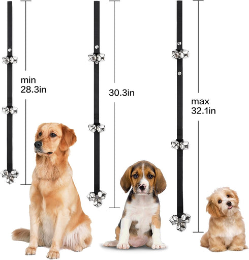2 Pack Dog Doorbells - Adjustable Strap Potty Training Bell Communication Device with Free Whistle