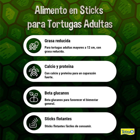 TetraFauna PRO ReptoMin Pro Sticks Adult Turtle Formula Daily Diet for Aquatic Turtles by Tetra, 8.11 oz