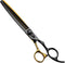 Fenice Peak 7'' Black Dog Grooming Scissors - Golden Chunker Blending Shears with Ergonomic Offset Handle