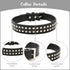 BINGPET Adjustable Leather Dog Collar, Real Split PU Leather, Studded Pet Collar for Small Medium Large Dogs