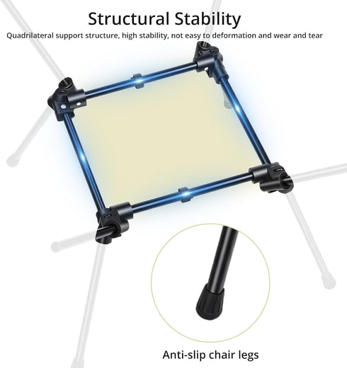 400LBS Setup Anbte Extra Height & Width Portable Camping Chair, Capacity Compact Folding Chair with Square Frame Quick