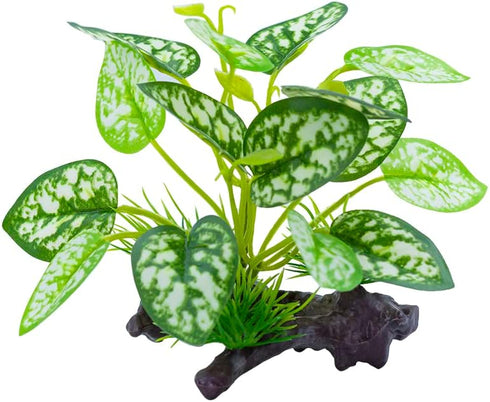 2 pcs Reptile Artificial Plants, Terrarium Decorations, Amphibian Habitat Hideout Tank Accessories