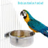 PINVNBY Stainless Steel Parrot Feeding Cups, Food Dish with Clamp Holder for Cockatiel, Conure, Budgies, Pack of 6