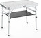 Sportneer Folding Camping Table, Adjustable Height Portable Table with Mesh Layer for Outdoor Use