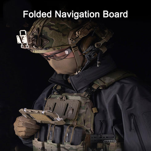 SINAIRSOFT Tactical Vest Phone Holder MOLLE Plate Carrier Phone Mount Folded Navigation Board