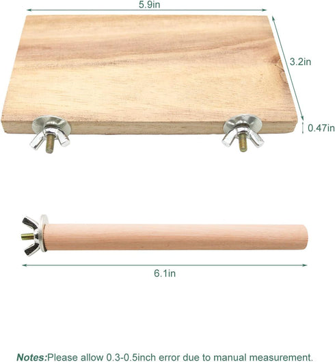 4 PCS Natural Wood Bird Perch Stand Platform Toy for Parrot, Budgies, Parakeet, Cockatiels, Conure, Lovebirds (Style 1)