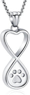 Oinsi Infinity Love Pet Cremation Jewelry for Ashes, Dog/Cat Funeral Keepsake Urn Necklace Pendant