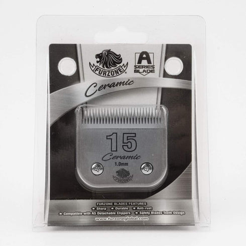 Detachable Ceramic Blade - Size 15, 3/64", High-Tech Ceramic, Compatible with Andis, Oster, Wahl A5 Clippers